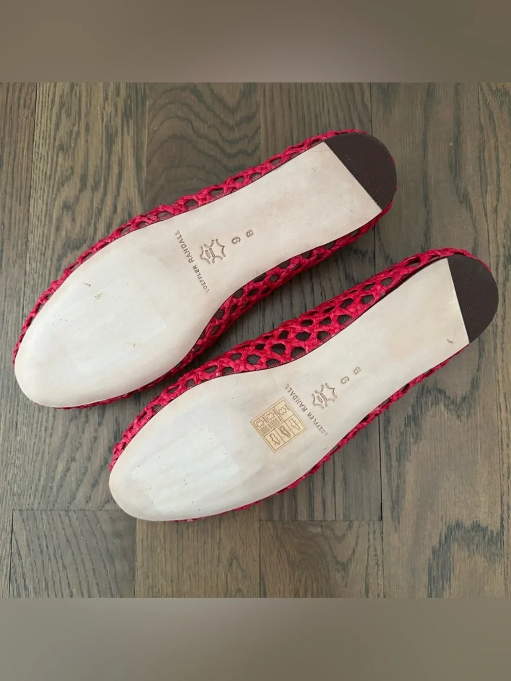 Like New Loeffler Randall Leonie Woven Soft Ballet Flats in Red Size 9B - Picture 8 of 8